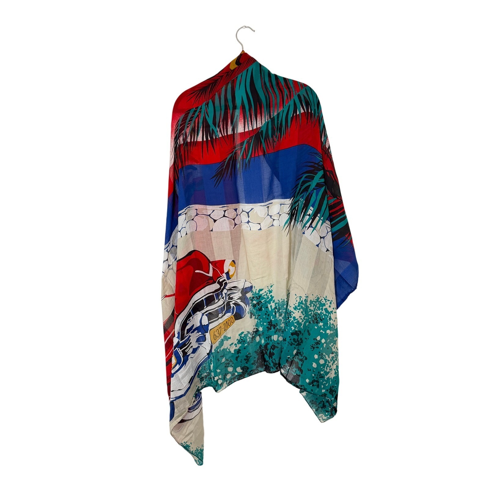 Bloomingdales Cadillac Very Rare Vtg Italy Large Wrap Cover Tropical Beach 44x60